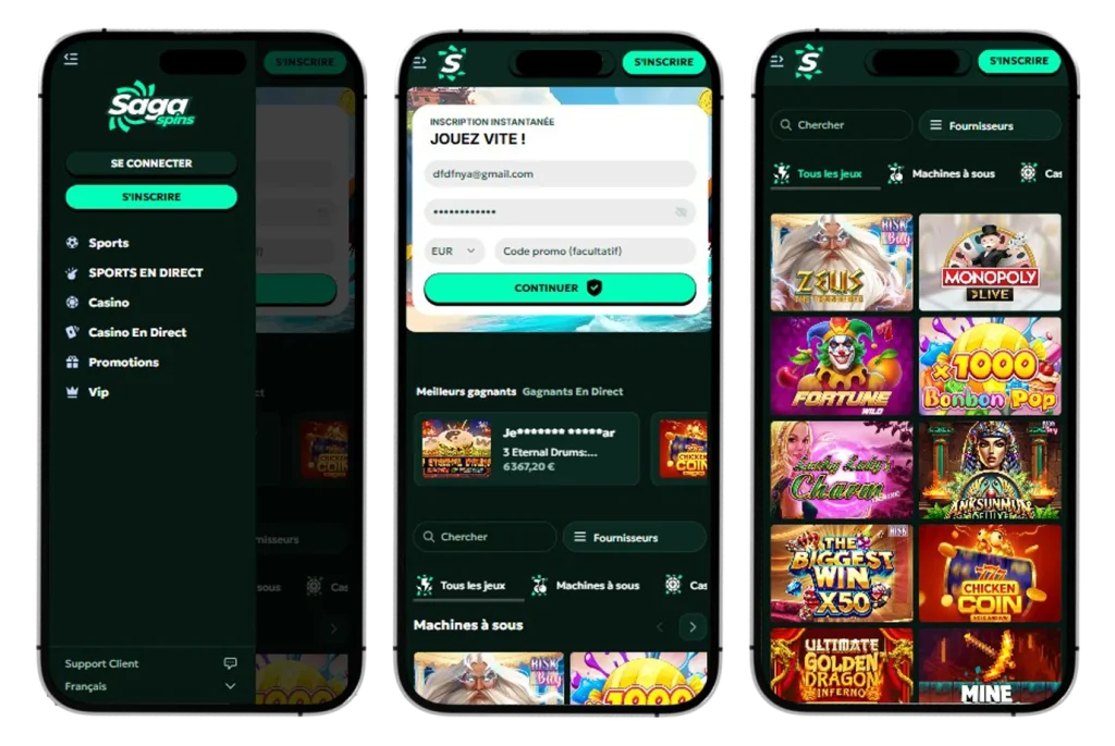 SagaSpins Casino app